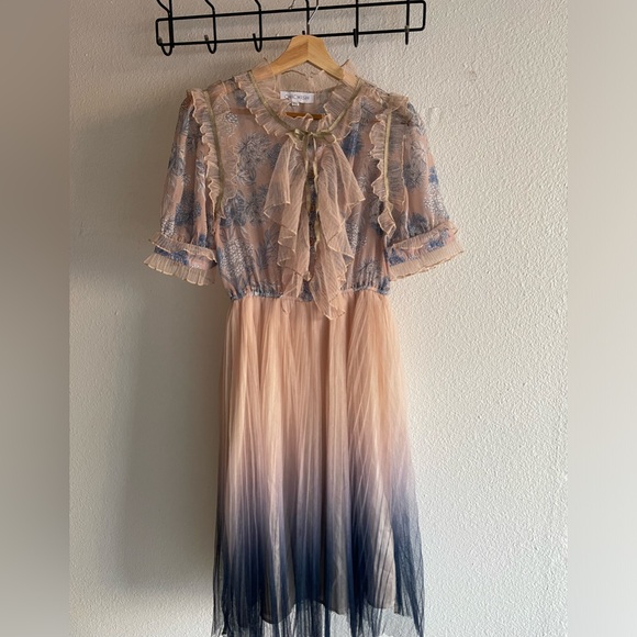 Chicwish Dresses & Skirts - Chic Wish Elegant Floral Ruffle Dress